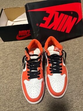 Nike Men’s Low-Top Sneakers — Orange, White & Black